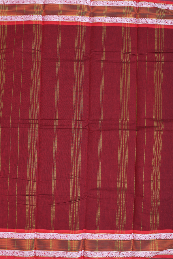 Kanchi Cotton Saree In Blue With Contrast Border