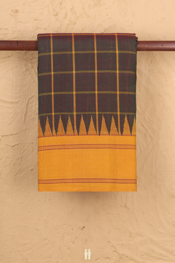 Kanchi Cotton Saree In Manthulir With Checks Design