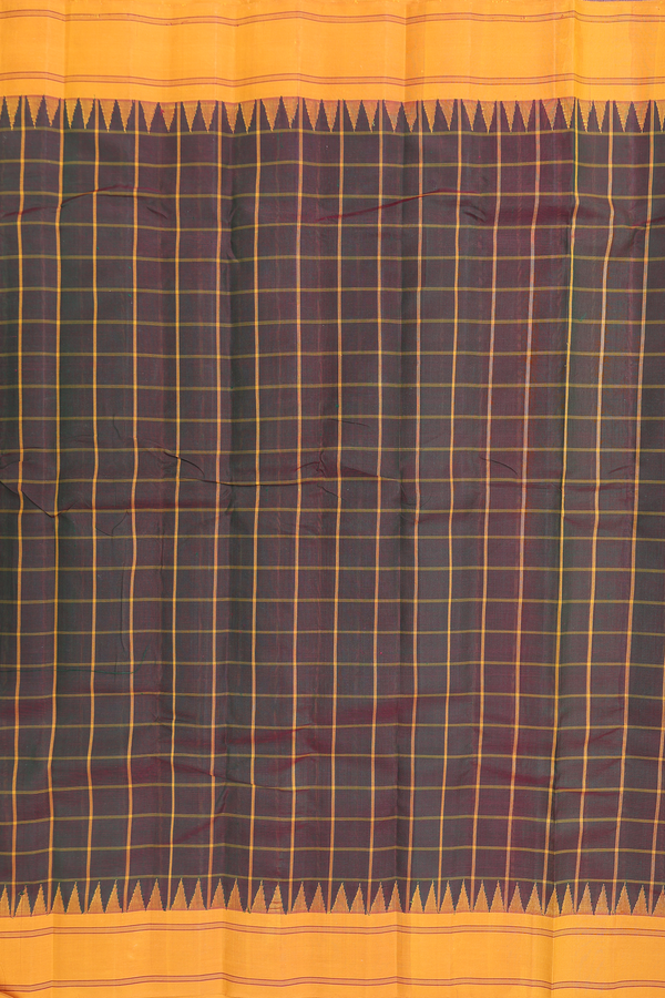 Kanchi Cotton Saree In Manthulir With Checks Design