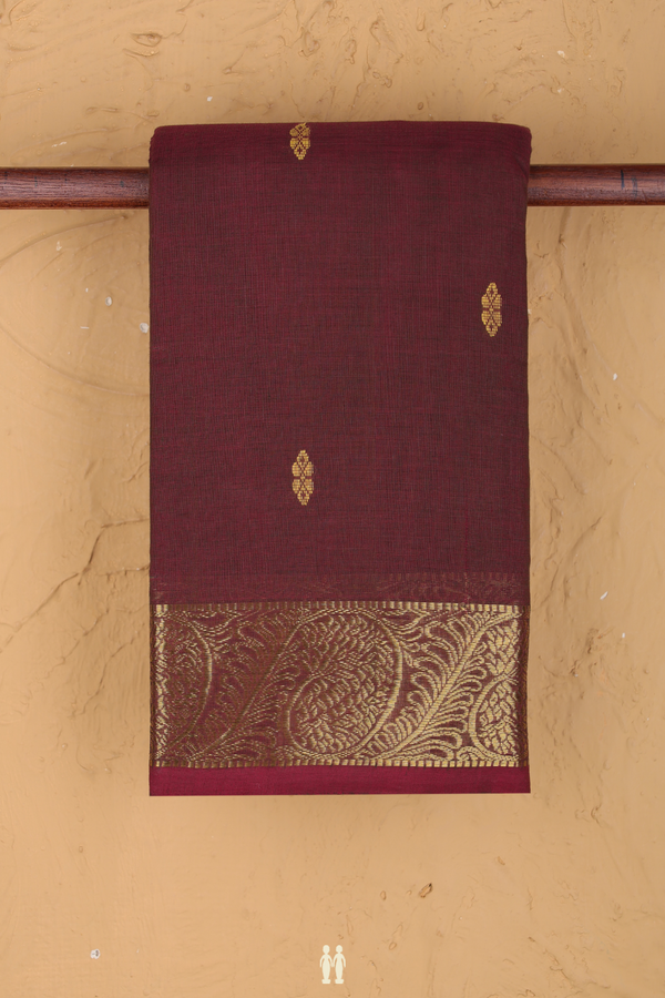 Kanchi Cotton Saree In Manthulir With Threadwork Buttas