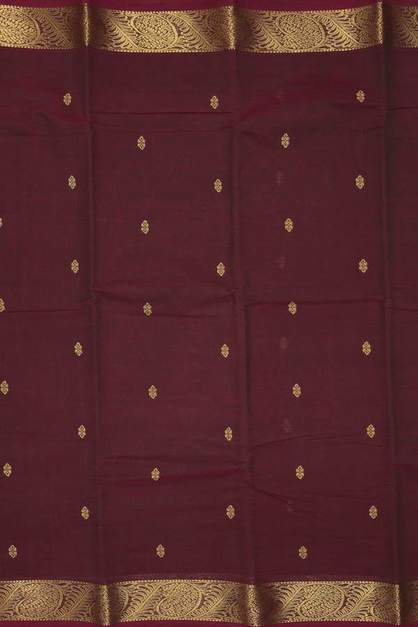 Kanchi Cotton Saree In Manthulir With Threadwork Buttas
