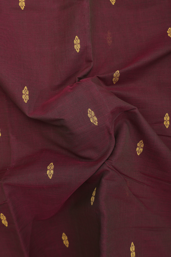 Kanchi Cotton Saree In Manthulir With Threadwork Buttas