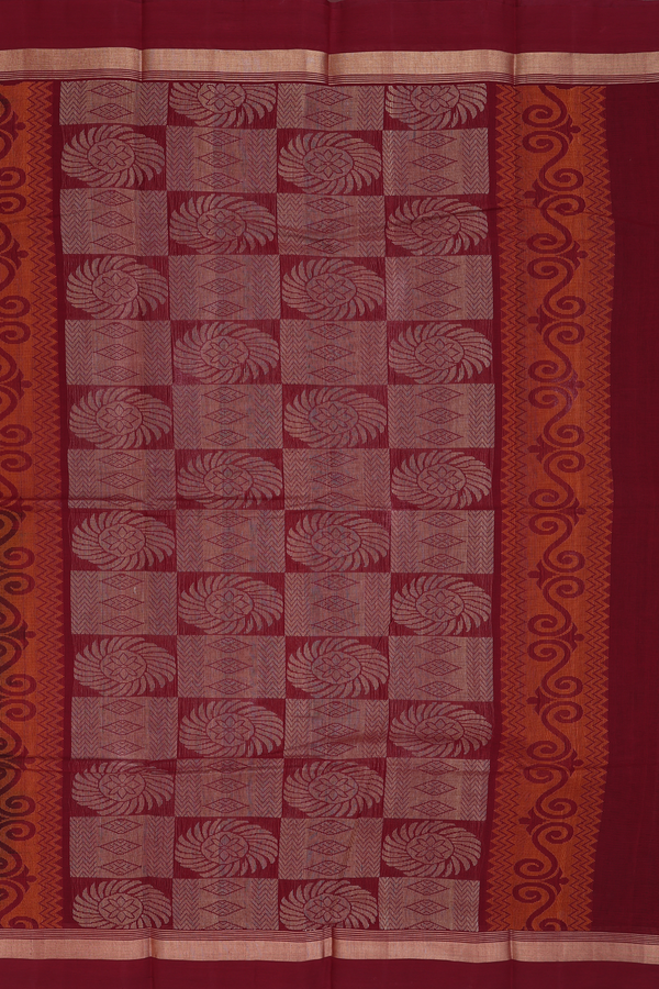 Kanchi Cotton Saree In Manthulir With Threadwork Motifs