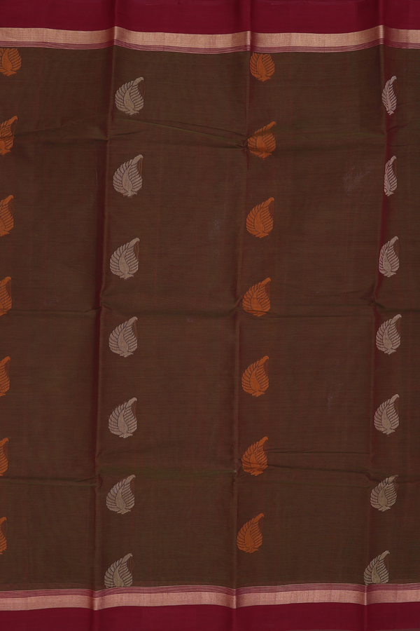 Kanchi Cotton Saree In Manthulir With Threadwork Motifs