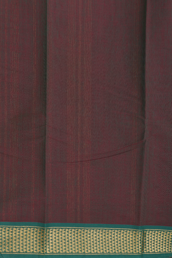 Kanchi Cotton Saree In Mulberry With Contrast Border