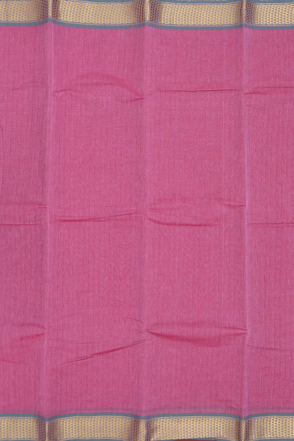 Kanchi Cotton Saree In Mulberry With Contrast Border