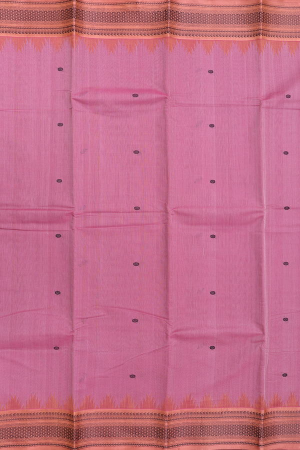 Kanchi Cotton Saree In Mulberry With Threadwork Buttas