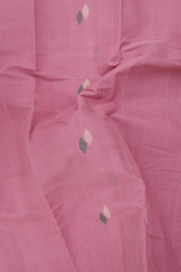 Kanchi Cotton Saree In Mulberry With Threadwork Buttas