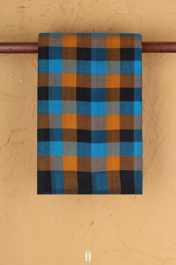 Kanchi Cotton Saree In Multicolor With Checks Design