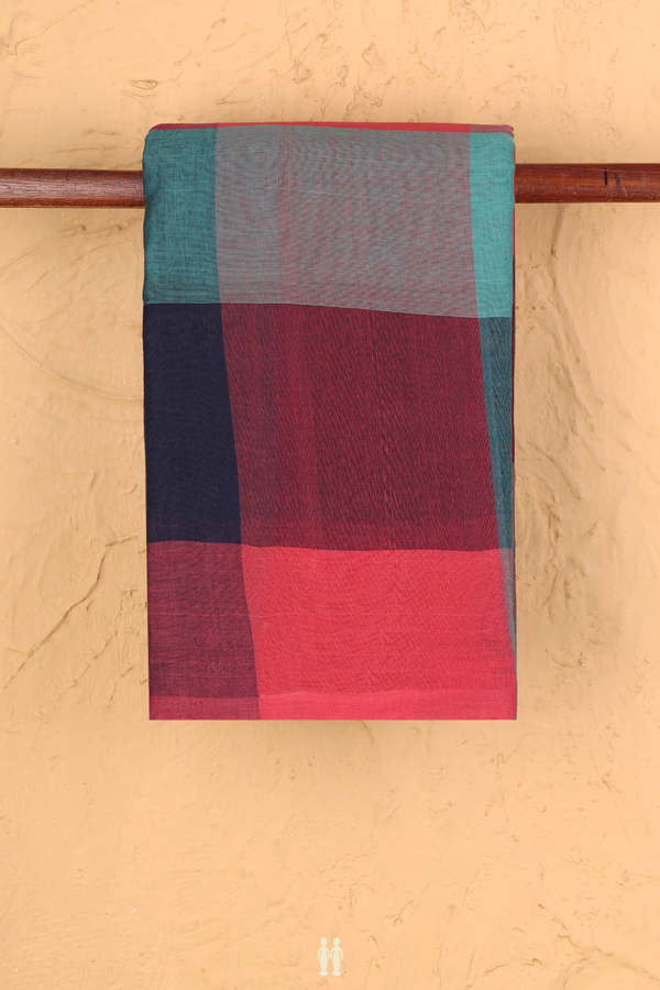 Kanchi Cotton Saree In Multicolor With Checks Design