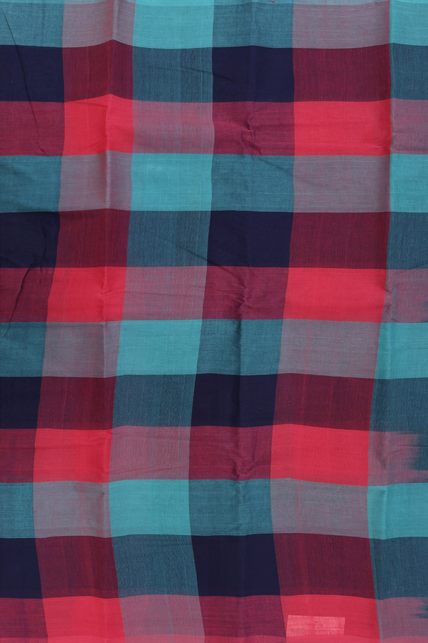 Kanchi Cotton Saree In Multicolor With Checks Design