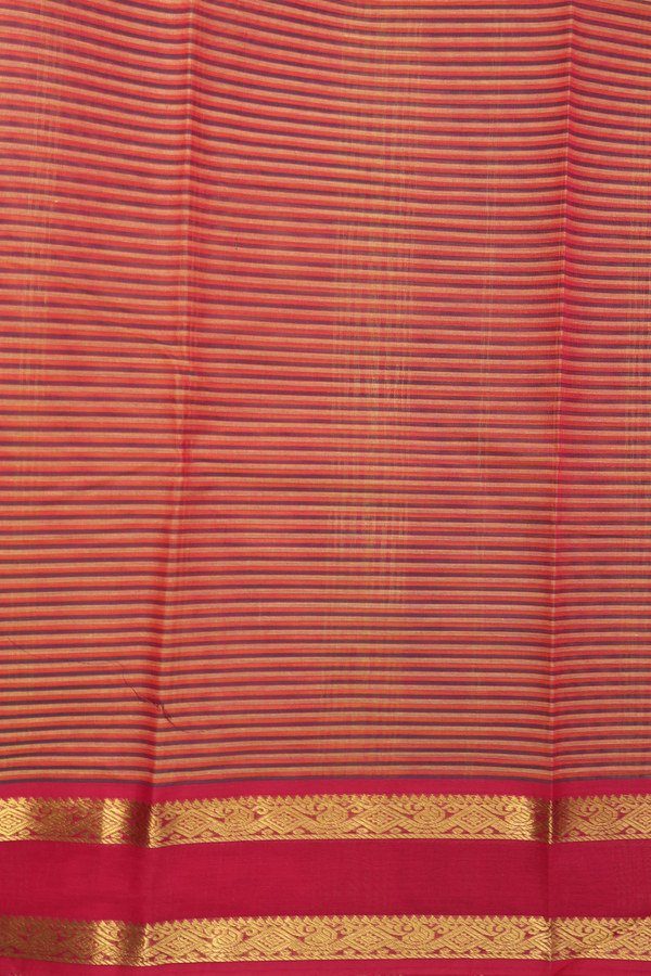 Kanchi Cotton Saree In Multicolor With Stripes Design