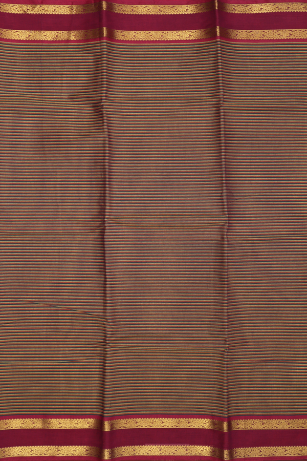 Kanchi Cotton Saree In Multicolor With Stripes Design