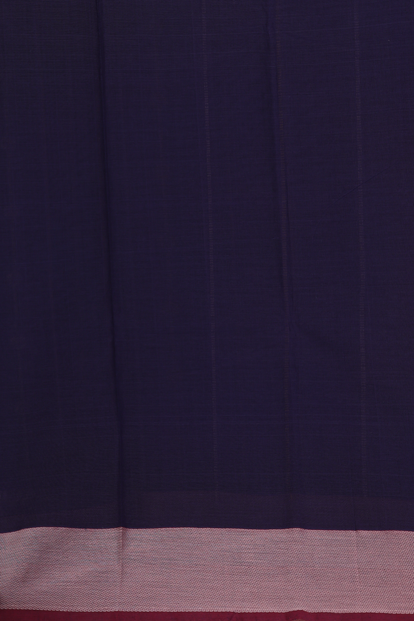 Kanchi Cotton Saree In Navy Blue With Stripes Design
