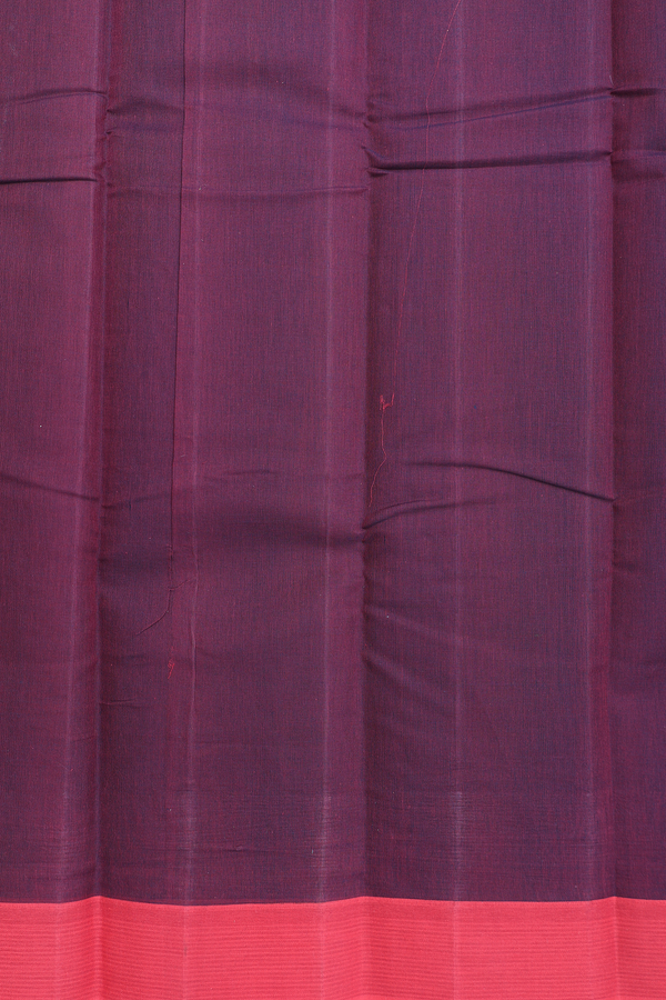 Kanchi Cotton Saree In Navy Blue With Temple Border