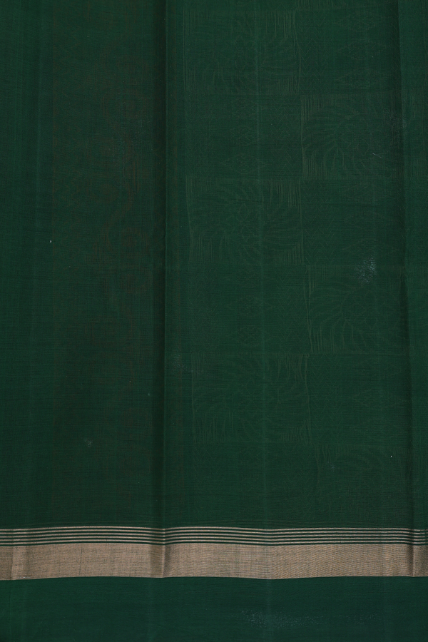 Kanchi Cotton Saree In Ochre Orange With Threadwork Motifs