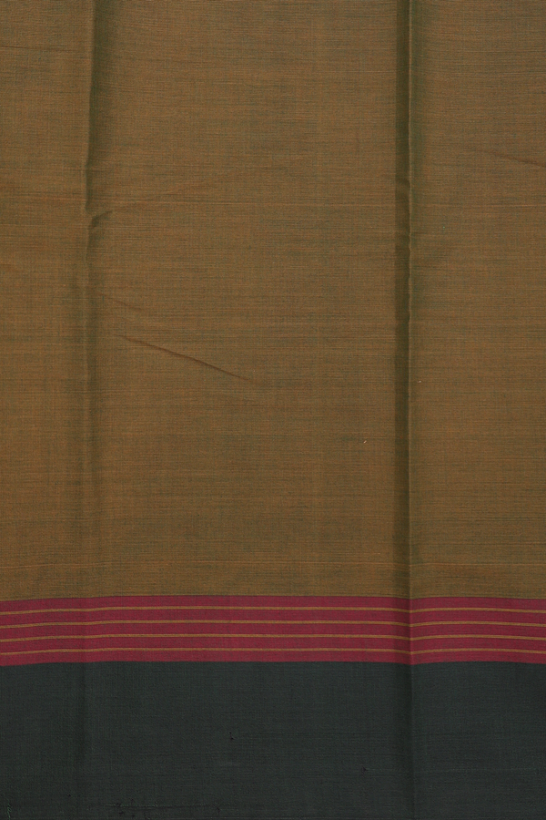 Kanchi Cotton Saree In Dual Tone With Peacock Border