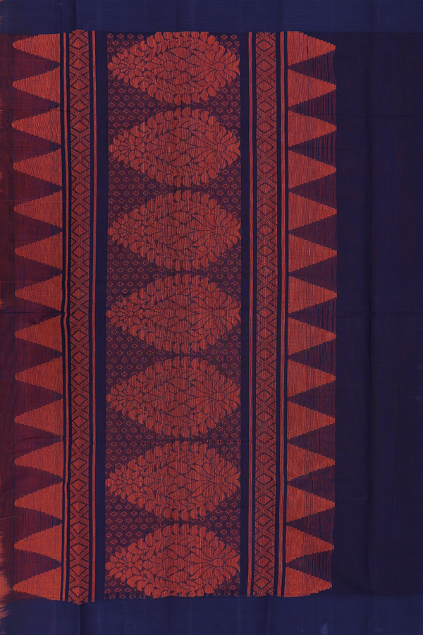 Kanchi Cotton Saree In Orange With Stripes Design