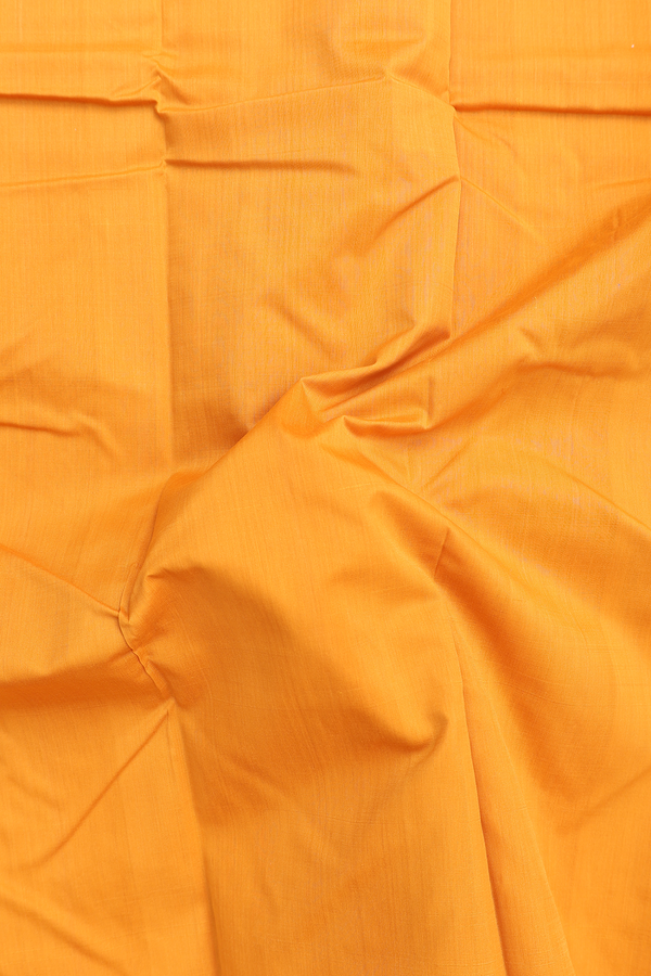 Kanchi Cotton Saree In Orange With Threadwork Border