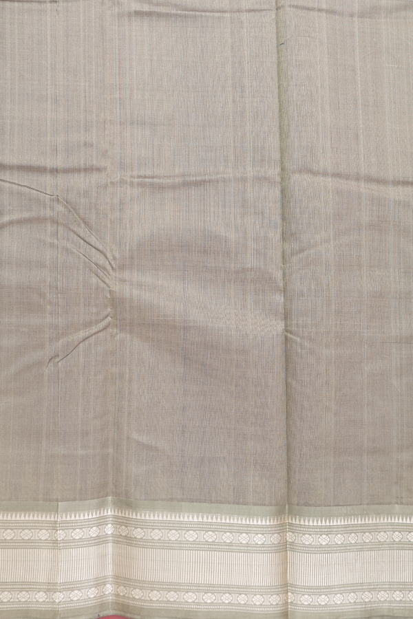 Kanchi Cotton Saree In Oxford Blue With Contrast Silk Border