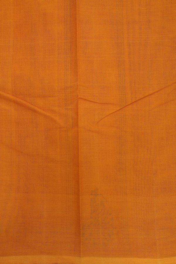 Kanchi Cotton Saree In Oxford Blue With Peacock Border
