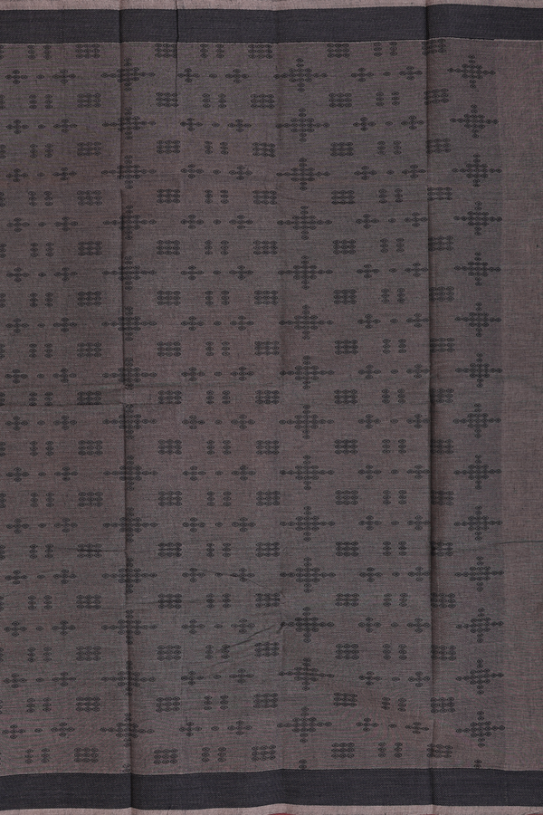 Kanchi Cotton Saree In Oxford Brown With Checks Design