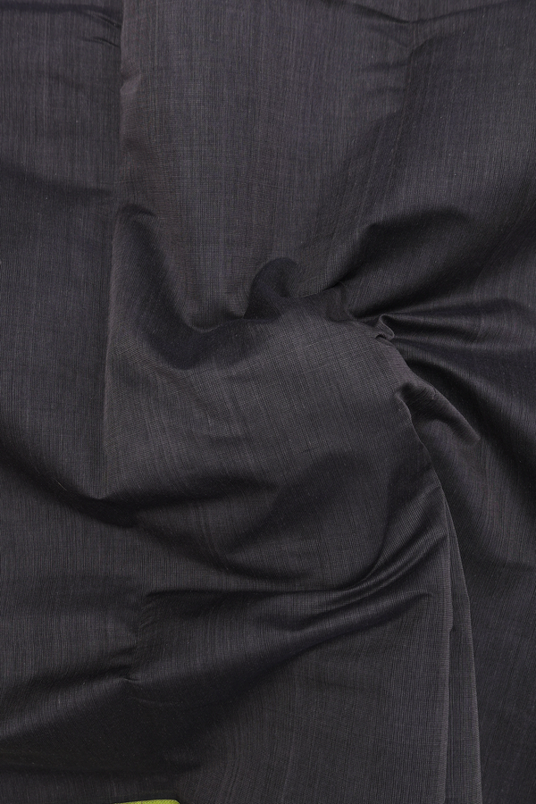 Kanchi Cotton Saree In Oxford Brown With Contrast Border