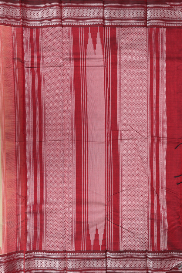 Kanchi Cotton Saree In Pastel Brown With Threadwork Buttas