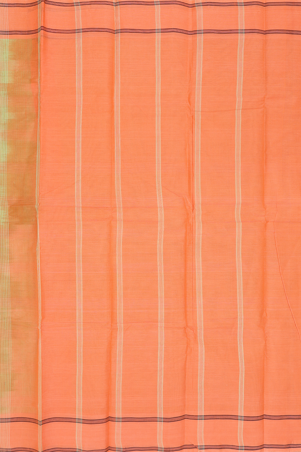 Kanchi Cotton Saree In Pastel Green With Checks Design