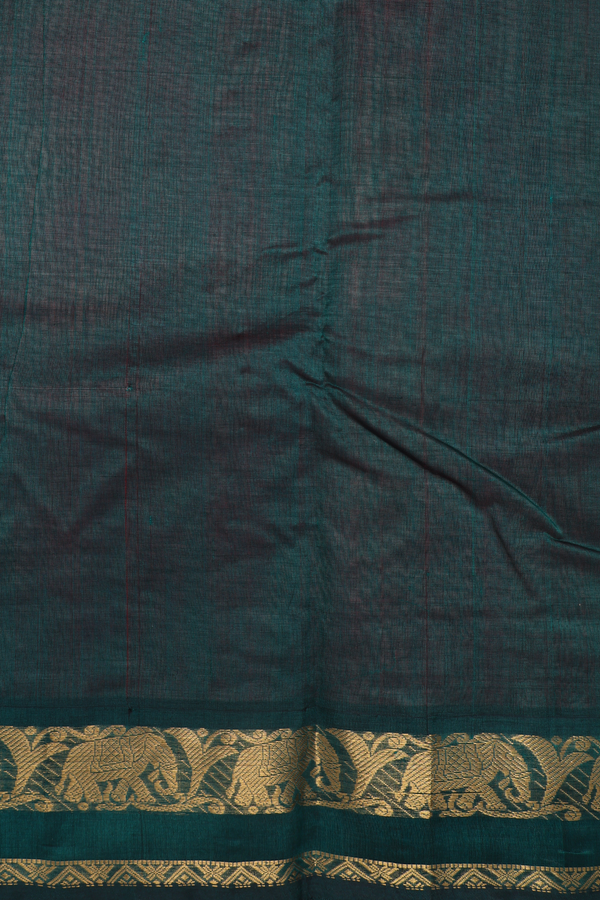 Kanchi Cotton Saree In Pastel Red With Contrast Border