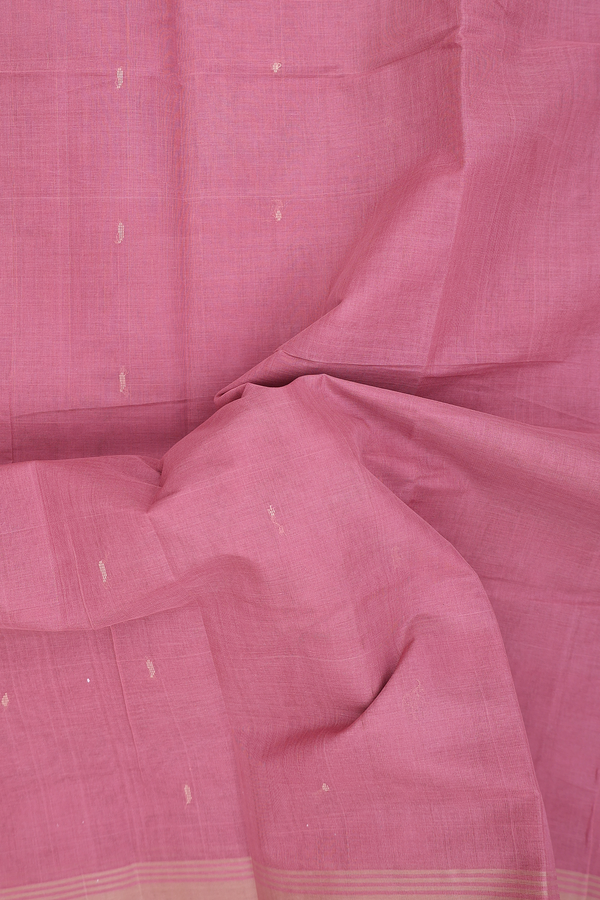 Kanchi Cotton Saree In Mulberry With Threadwork Buttis