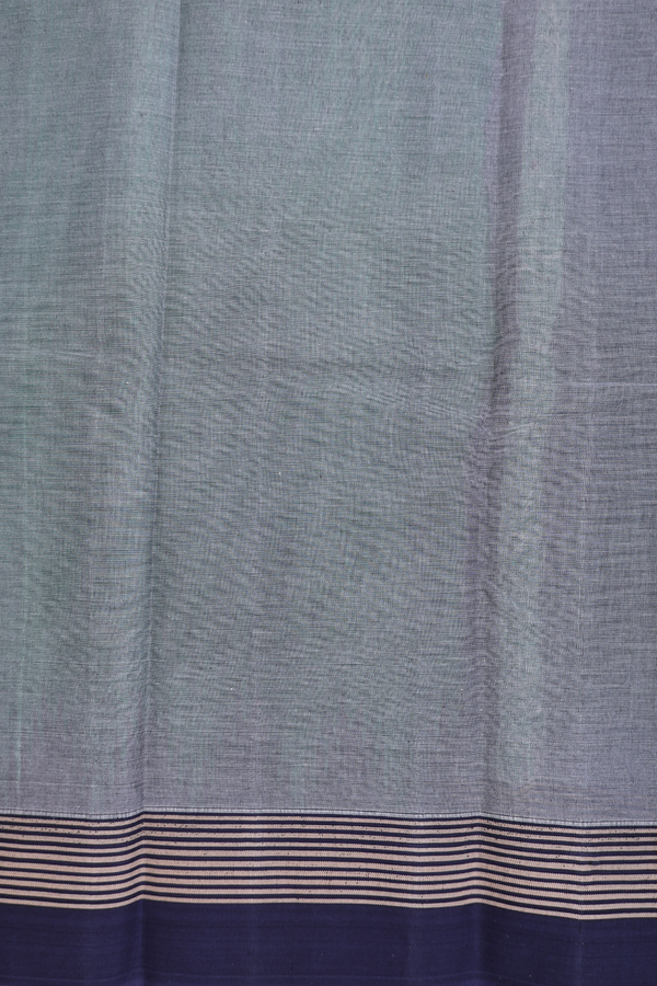 Kanchi Cotton Saree In Plain Green With Temple Border