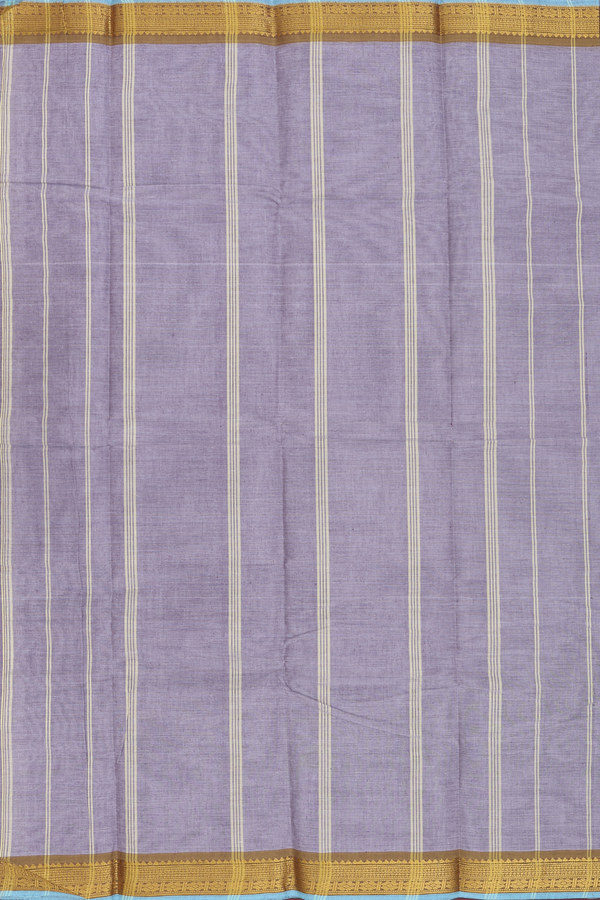 Kanchi Cotton Saree In Plain Grey With Contrast Border