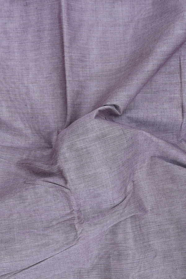 Kanchi Cotton Saree In Plain Grey With Contrast Border