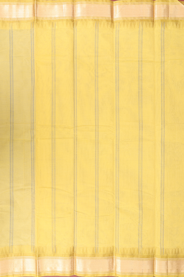 Kanchi Cotton Saree In Plain Grey With Contrast Silk Border