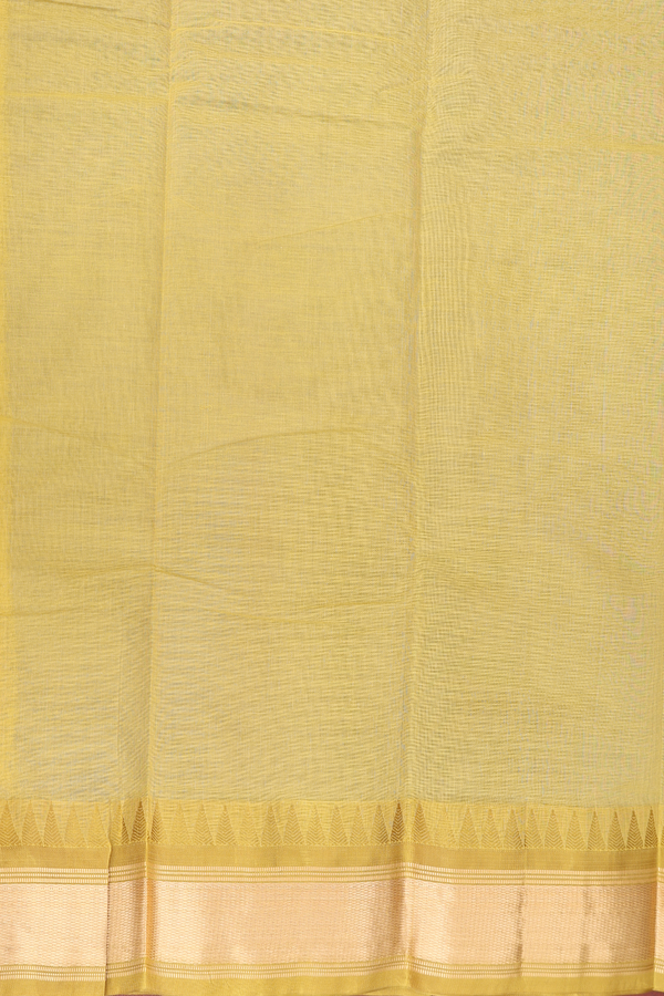 Kanchi Cotton Saree In Plain Grey With Contrast Silk Border