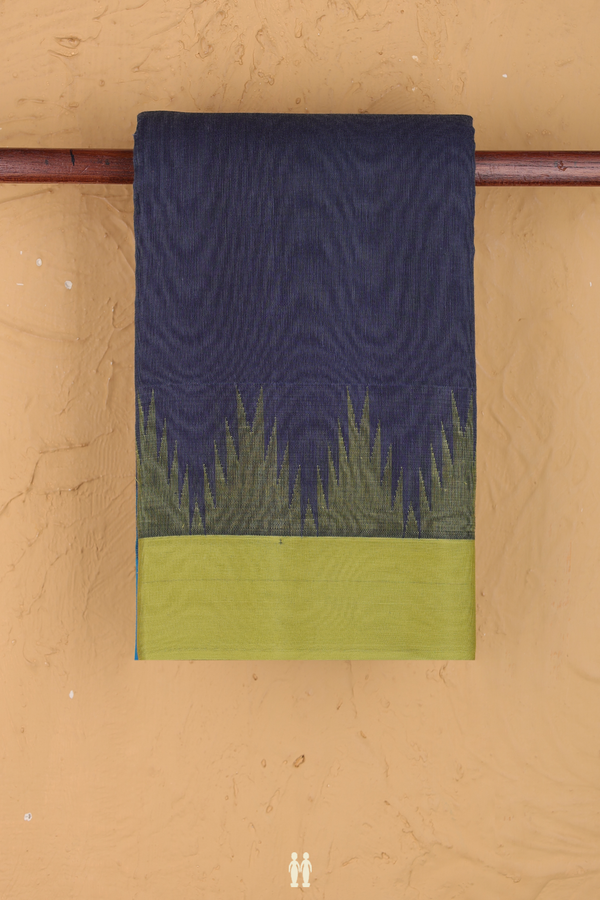Kanchi Cotton Saree In Plain Grey With Ganga Jamuna Border