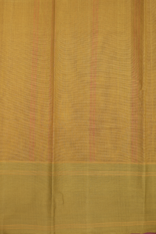 Kanchi Cotton Saree In Plain Red With Contrast Border