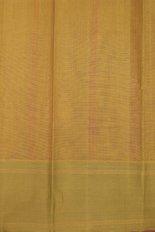Kanchi Cotton Saree In Plain Red With Contrast Border