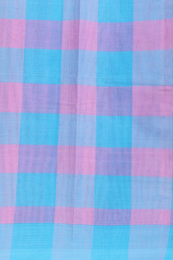 Kanchi Cotton Saree In Powder Blue With Threadwork Buttas