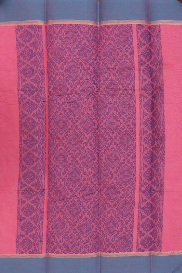 Kanchi Cotton Saree In Punch Pink With Floral Buttas