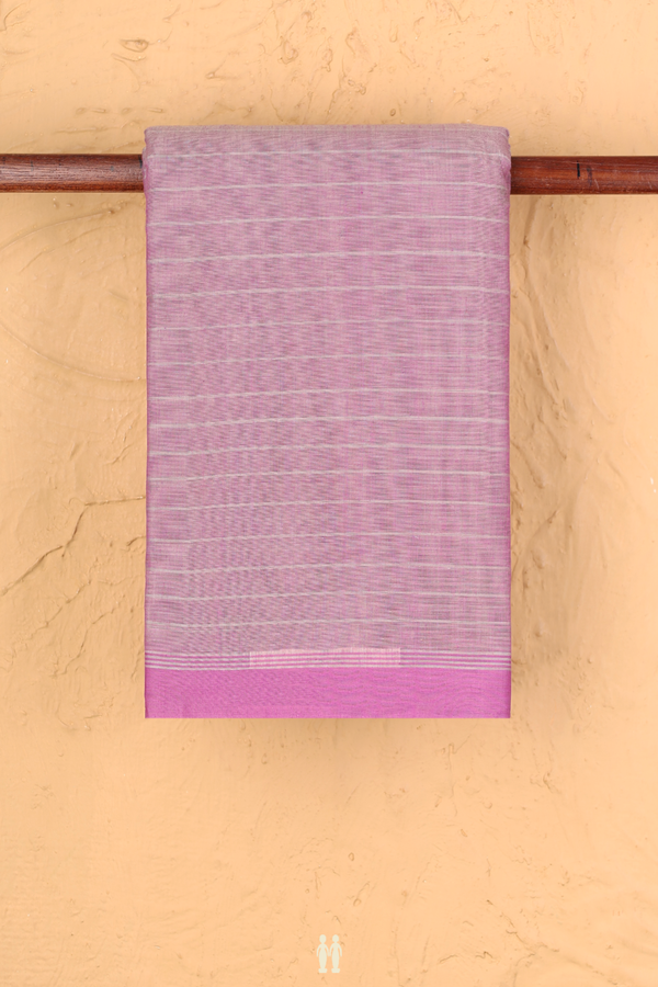 Kanchi Cotton Saree In Purple With Self Stripes Design