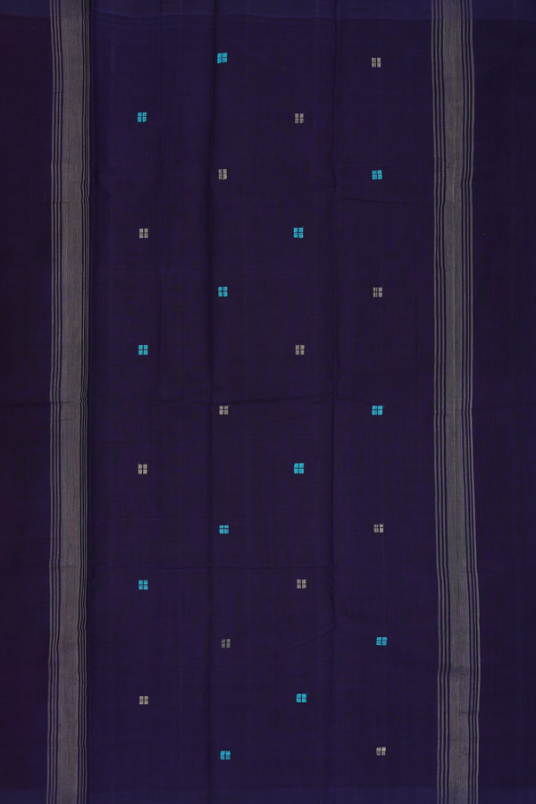 Kanchi Cotton Saree In Purple With Threadwork Buttas