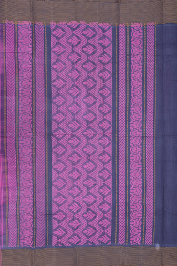Kanchi Cotton Saree In Purple With Threadwork Buttas