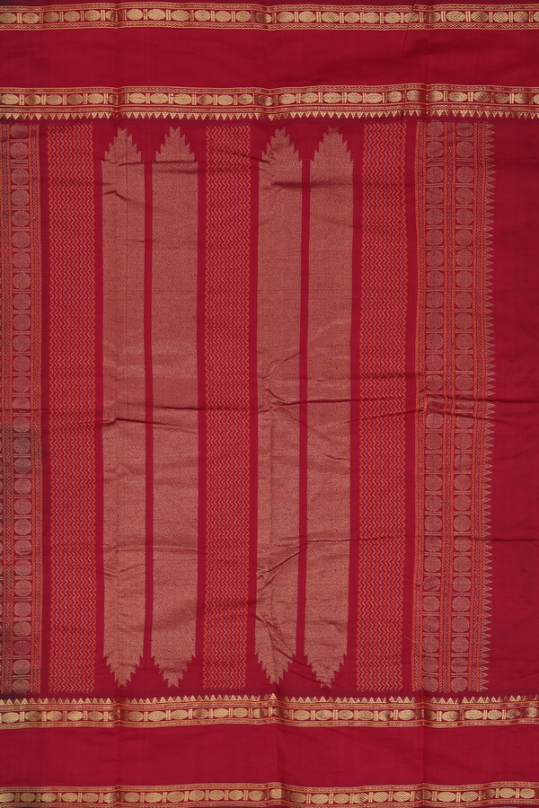 Kanchi Cotton Saree In Purple With Threadwork Design