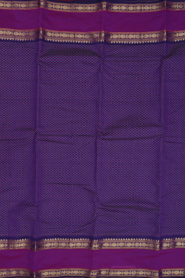 Kanchi Cotton Saree In Purple With Threadwork Design