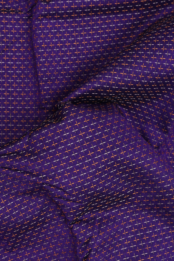 Kanchi Cotton Saree In Purple With Threadwork Design