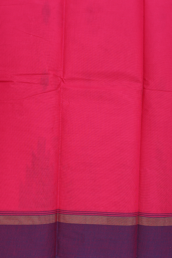 Kanchi Cotton Saree In Rani Pink With Threadwork Buttas