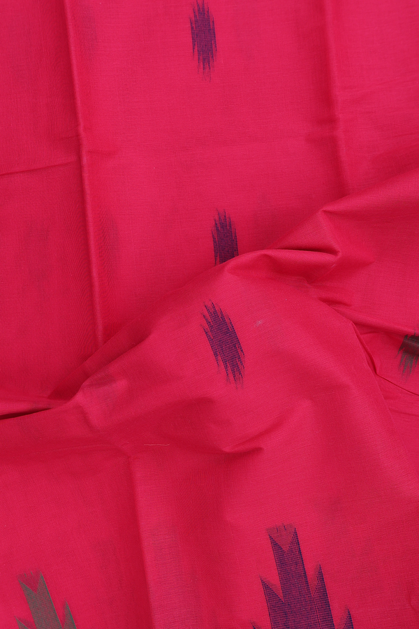 Kanchi Cotton Saree In Rani Pink With Threadwork Buttas