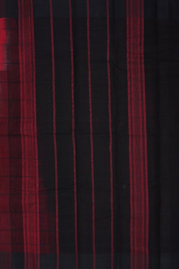 Kanchi Cotton Saree In Red With Checks Design